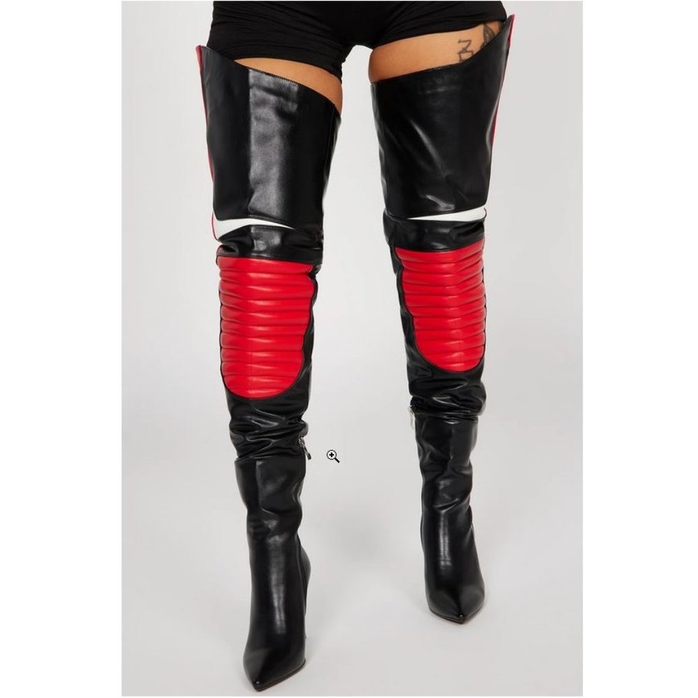 Crotch/Waist High Chap Boots - Racer Moto Style - Picture 2 of 4